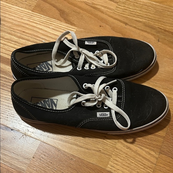 Vans Men's Black and White Canvas Sneakers - Picture 1 of 4